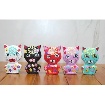  Ahşap 5li Kedi Seti Model 1