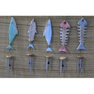 BUĞZ Ahşap Balıklı Metal Çan