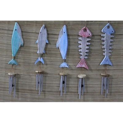 BUĞZ Ahşap Balıklı Metal Çan