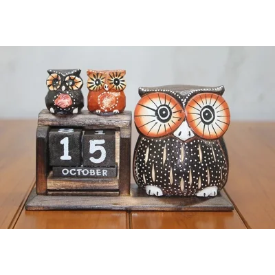 BUĞZ Ahşap Baykuş Takvim Polos-19