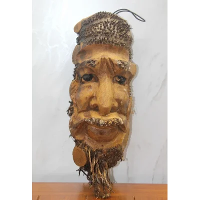 BUĞZ Ahşap Duvara Asmalı Yüz Figürü Sayang-10