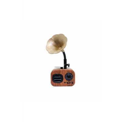 BUĞZ Ahşap Kaplamalı Nostaljik Mini Bluetooth Hoparlör, USB ve SD Kart Girişli, Şarj Edilebilir