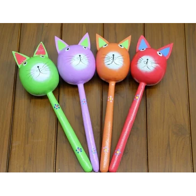 BUĞZ Ahşap Kedi Marakas Tekli