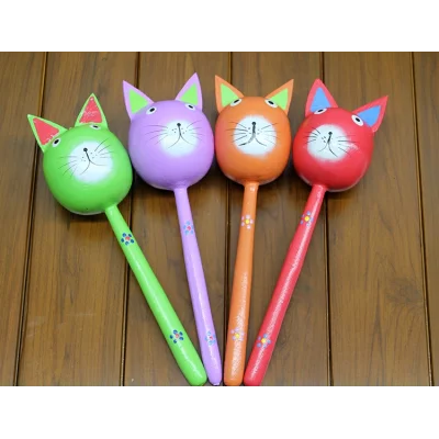 BUĞZ Ahşap Kedi Marakas Tekli