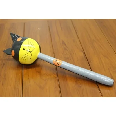  Ahşap Kedili Batman Marakas Tekli