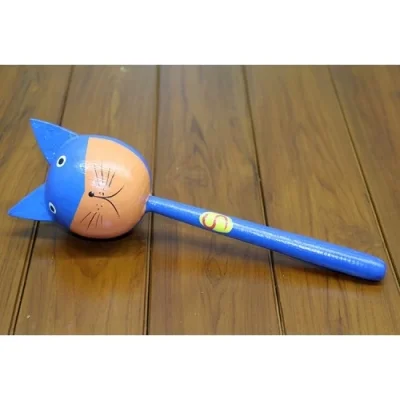  Ahşap Kedili Marakas Tekli Model 2