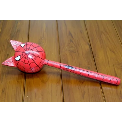 BUĞZ Ahşap Kedili Spiderman Marakas Tekli