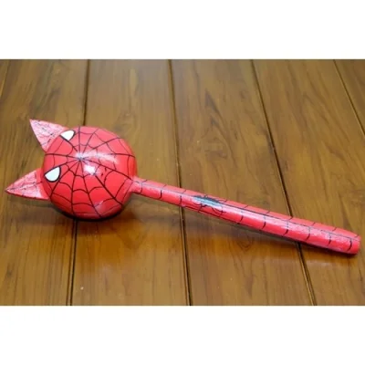  Ahşap Kedili Spiderman Marakas Tekli