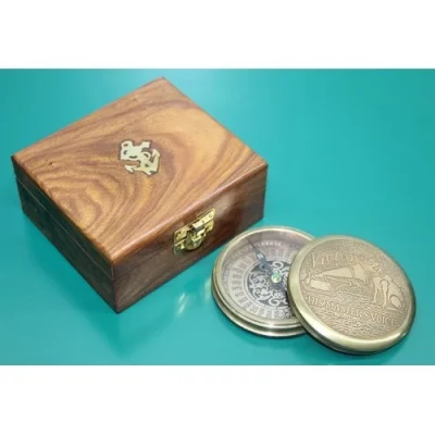  Ahşap Kutulu Pirinç Pusula