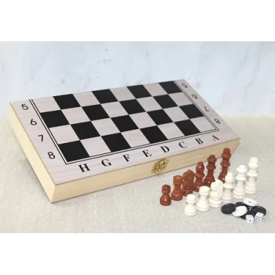  Ahşap Kutulu Satranç Tavla Seti Model 2