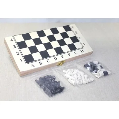  Ahşap Kutulu Satranç Tavla Seti Model 4