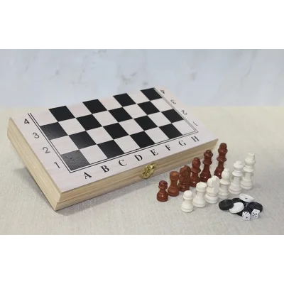 BUĞZ Ahşap Kutulu Satranç Ve Tavla Seti Alk4021