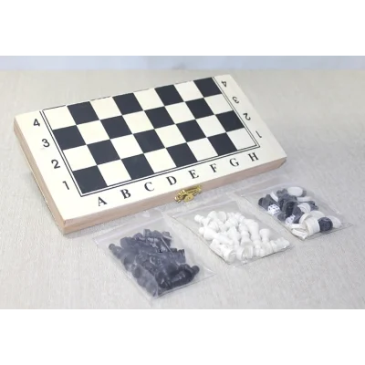 BUĞZ Ahşap Kutulu Satranç ve Tavla Seti - Model 1