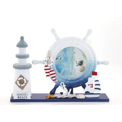 BUĞZ Ahşap Marin Deniz Feneri Dümenli Çerceve Alk2452