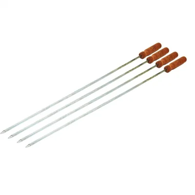 BUĞZ Ahşap Saplı Kalın Kare Mangal Şişi - 50 cm - Güvenli Tutuş
