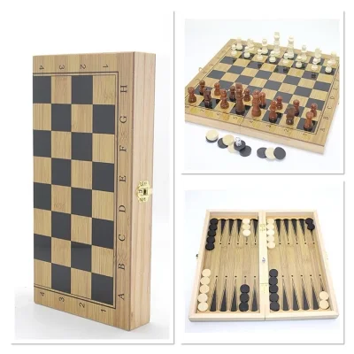 BUĞZ Ahşap Satranç Ve Tavla Seti Alk4241