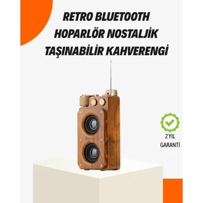 BUĞZ Ahşap Tarzı Kablosuz Hoparlör 5W Güçlü Bass TF USB AUX