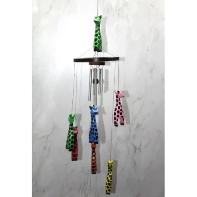  Ahşap Zürafalı Rüzgar Çanı