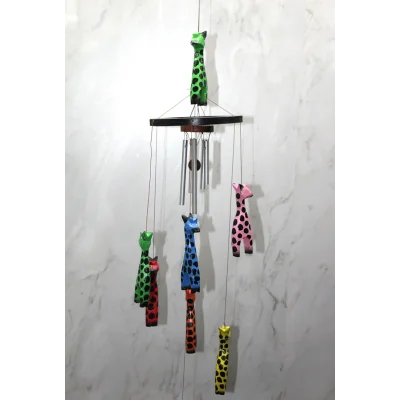BUĞZ Ahşap Zürafalı Rüzgar Çanı