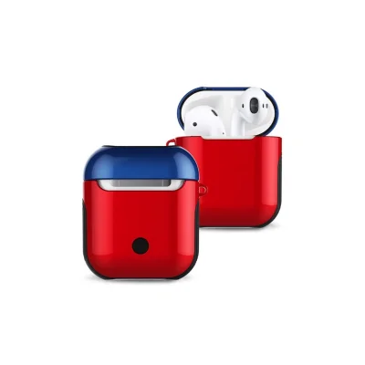 BUĞZ Airpods 2 (2.nesil) 3in1 Kılıf - Kırmızı-lacivert