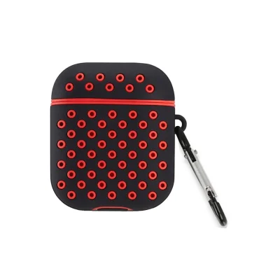BUĞZ Airpods 2 (2.nesil) Spor Delikli Kılıf - Siyah-kırmızı