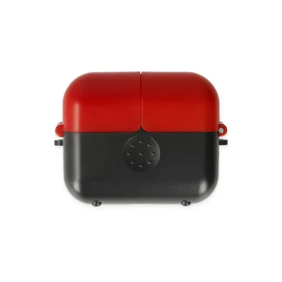 BUĞZ Airpods 3 (3.nesil) Basmalı Kılıf - Siyah-kırmızı