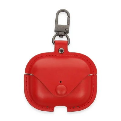 BUĞZ Airpods 3 (3.nesil) Çanta Deri Kılıf - Kırmızı