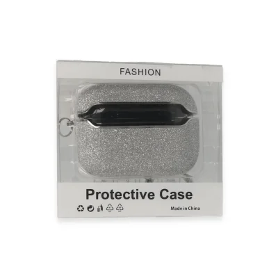 BUĞZ Airpods Pro (1.nesil) Spell Simli Kılıf - Gümüş