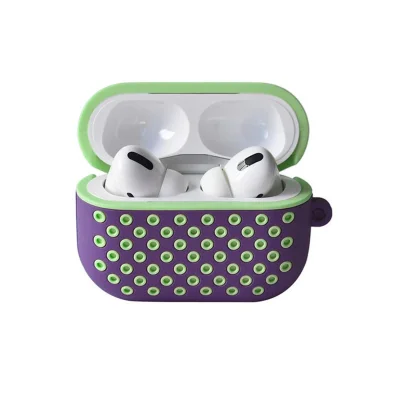 BUĞZ Airpods Pro 2 (2.nesil) Spor Delikli Kılıf - Lila-yeşil