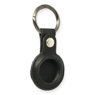 BUĞZ Airtag Anahtarlık Deri Kılıf - Siyah