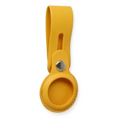 BUĞZ Airtag Askılı Deri Kılıf - Sarı