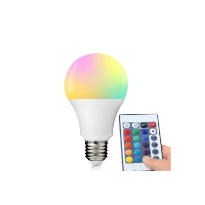 BUĞZ Akıllı ampul E27 duy 8,5 watt beyaz ışık uzaktan kumandalı dim özelliği renkli - E27 Duy Tipi