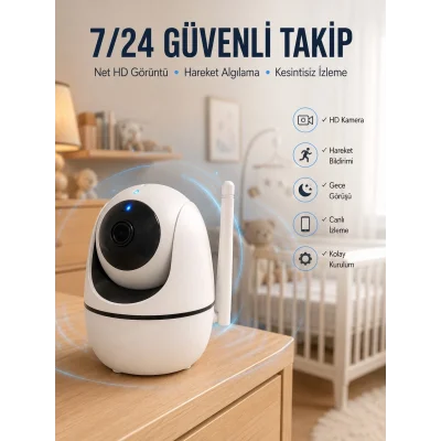 BUĞZ Akıllı Güvenlik Kamerası HD Görüntü Kalitesi Hareket Algılama Wifi Kamera Yeni Nesil