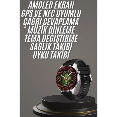 BUĞZ Akıllı Saat 1.5 Inç Amoled Ekran Çift Kordonlu GPS NFC Uyumlu - BUĞZ
