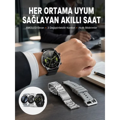 BUĞZ Akıllı Saat Adımsayar Nabız Ölçer Titreşim Özellikli Çağrı Cevaplama Sosyal Medya Yeni Nesil