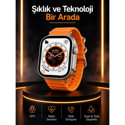 BUĞZ Akıllı Saat Android ve İOS Uyumlu 49 MM NFC Özelliği GPS Takibi Yeni Nesil