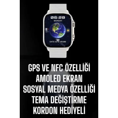  Akıllı Saat Android ve İOS Uyumlu NFC Ve GPS Özelliği Arama Cevaplayan