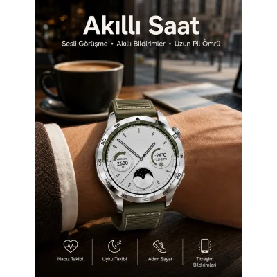 BUĞZ Akıllı Saat Bildirim Görme Sesli Görüşme Çoklu Kordon GPS Takibi