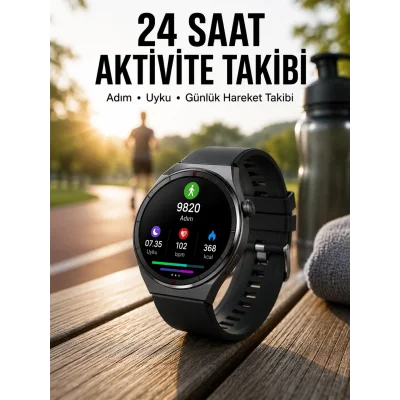 BUĞZ Akıllı Saat Bluetooth Bağlantılı Amoled Ekran Uyku ve Sağlık Takibi Yeni Nesil