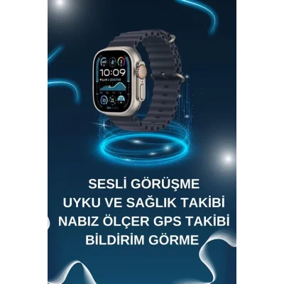  Akıllı Saat Bluetooth Bağlantılı NFC ve GPS Uyumlu Nabız Ölçer Sesli Görüşme