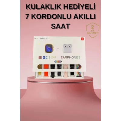 BUĞZ Akıllı Saat Bluetooth Kulaklık Hediyeli Bildirim Görme Sesli Görüşme Çoklu Kordon