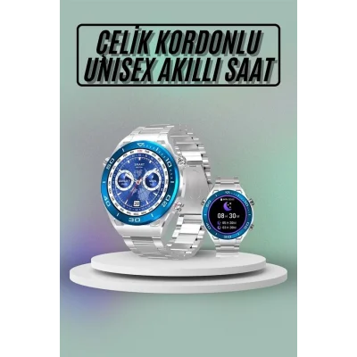 BUĞZ Akıllı Saat Çelik Kordonlu Amoled Ekran Android ve İOS Uyumlu Çağrı Cevaplayabilen Yeni Nesil - BUĞZ