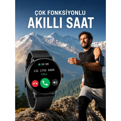BUĞZ Akıllı Saat Çok Fonksiyonlu Sesli Görüşme NFC Uyumlu Amoled Ekran