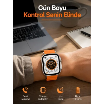 BUĞZ Akıllı Saat GPS Özelliği Bildirim Görme Adımsayar Sesli Görüşme Yapabilen Yeni Nesil