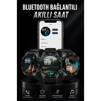 BUĞZ Akıllı Saat GPS VE NFC Özelliği Sesli Görüşme Dokunmstik Ekran