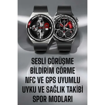 BUĞZ Akıllı Saat GPS VE NFC Özelliği Sesli Görüşme Dokunmstik Ekran - BUĞZ