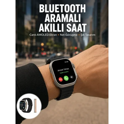BUĞZ Akıllı Saat Kol Saati Android ve İOS Uyumlu Nabız Ölçer Sesli Asistan Yeni Nesil