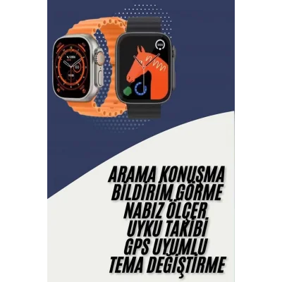 BUĞZ Akıllı Saat Kordon Hediyeli Güçlü Batarya Kapasiteli Titreşimli Bildirim Görme Unisex