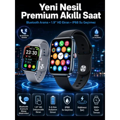 BUĞZ Akıllı Saat Nabız Ölçebilen Adımsayar Kalori Hesaplama Tema Değiştirme GPS Uyumlu Yeni Nesil