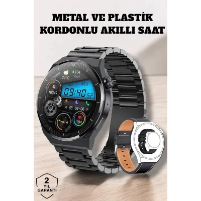  Akıllı Saat Sağlık ve Fitness Takibi Bluetooth Bağlantılı Dokunmatik Ekran